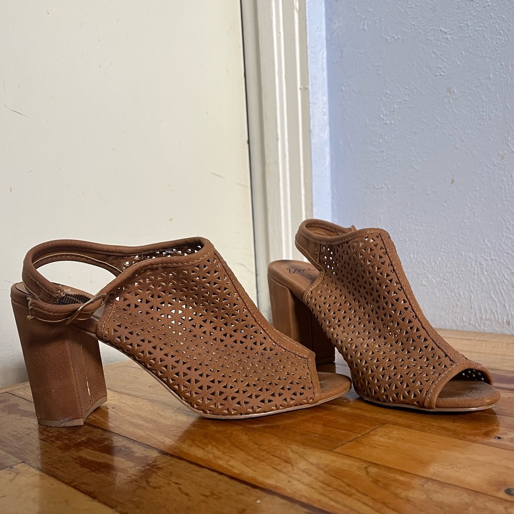 Brown Ankle Bootie Sling-back
